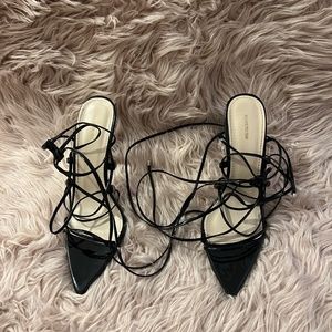 Pretty Little Thing Black Patent Leather Heels
